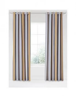 Image of Scion Lintu 100% Cotton Panama Lined Eyelet Curtains ; 168 X 229 Cm