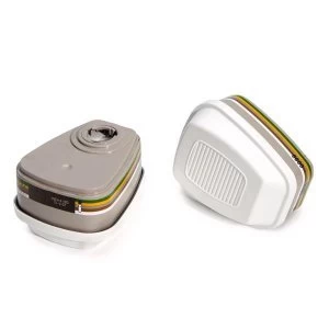 Image of 3M 6057 ABEK2P3 R Gas and Vapour Cartridge Filter 1 Pair Grey