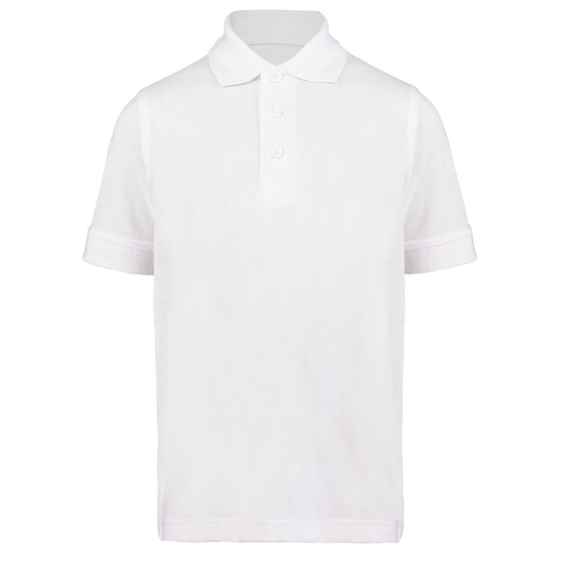 Image of Kustom Kit Klassic Polycotton Pique Polo Shirt in White Size: 3-4 Years White Unisex 3-4 Years