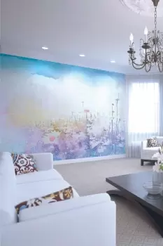 Image of Daisy Meadow Purple Matt Smooth Paste the Wall Mural 350cm wide x 280cm high