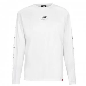 Image of New Balance Essential Long Sleeve T Shirt Mens - White