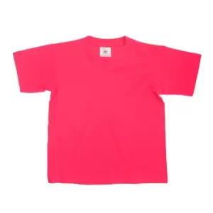Image of B&C Kids/Childrens Exact 150 Short Sleeved T-Shirt (3-4) (Fuchsia)