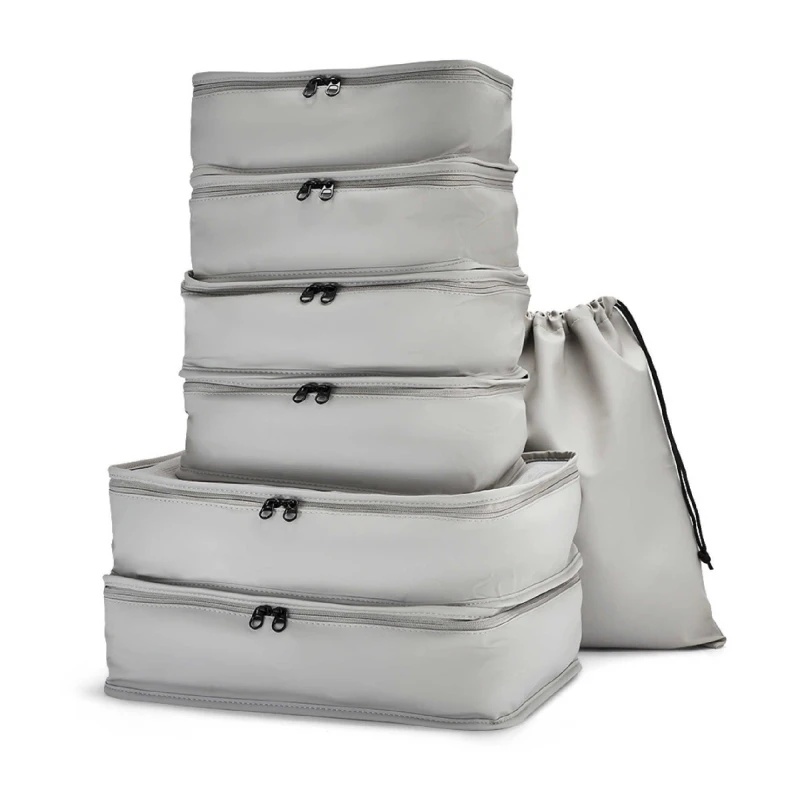 Image of Rock Rock Packing Cubes Set of 7 Grey unisex 7pc Set