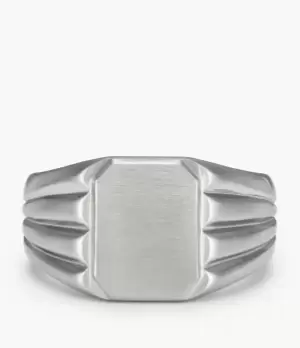 Image of Fossil Men All Stacked Up Stainless Steel Signet Ring