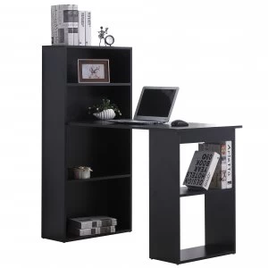 Image of HOMCOM Computer Desk, 120Lx55Dx120H cm-Black