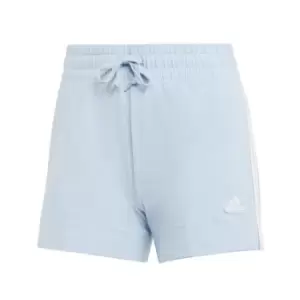 Image of adidas Essentials Slim 3-Stripes Shorts Womens - Blue Dawn / White