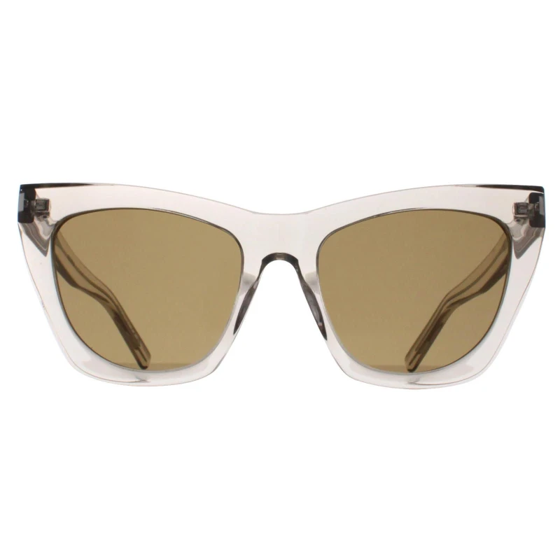 Image of Saint Laurent Cat Eye Transparent Beige Brown SL214 Kate Beige female
