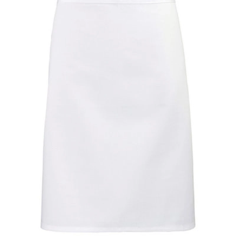 Image of Premier Premier Colours Mid Length Apron in White White One Size Unisex 5063470681426