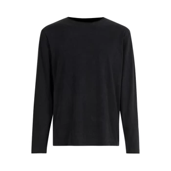 Image of AllSaints Bodega Long Sleeve Crew - Washed Black