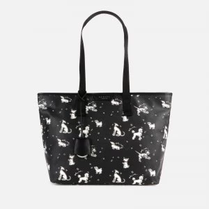 Image of Radley Womens Maple Cross Fun Pups Medium Tote Bag - Black