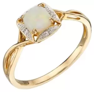 Image of Elements Gold GR569W 58 9ct Yellow Gold Diamond And Round Jewellery