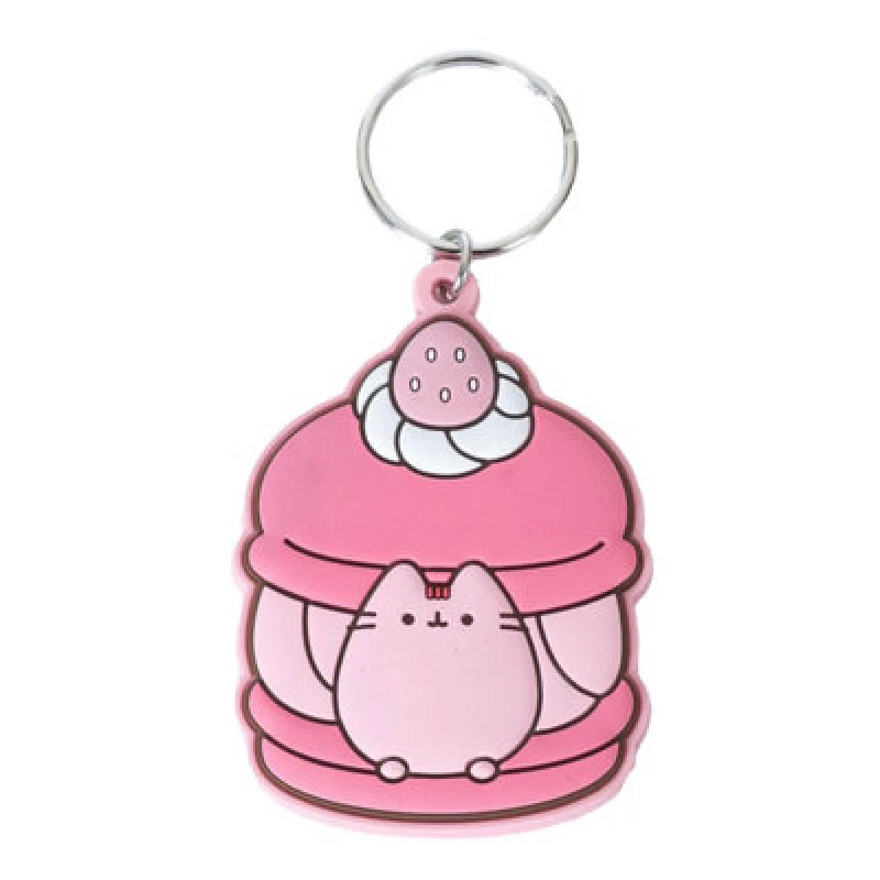 Image of Pusheen Strawberry Pvc Keyring Pink/white (One Size)