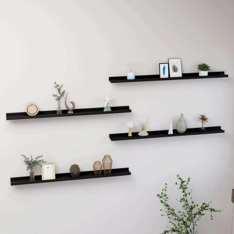Image of VIDAXL Vidaxl - Wall Shelves 4 pcs Black 100x9x3cm 8720286417713