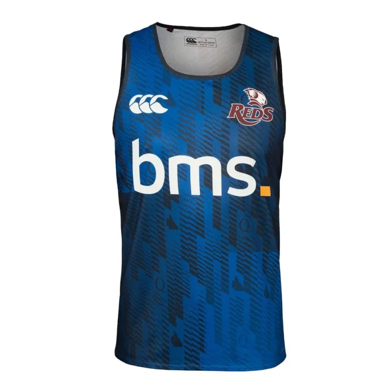 Image of Canterbury Mens 2025 Queensland Reds Training Vest Top in Navy Size: Large Navy Male L