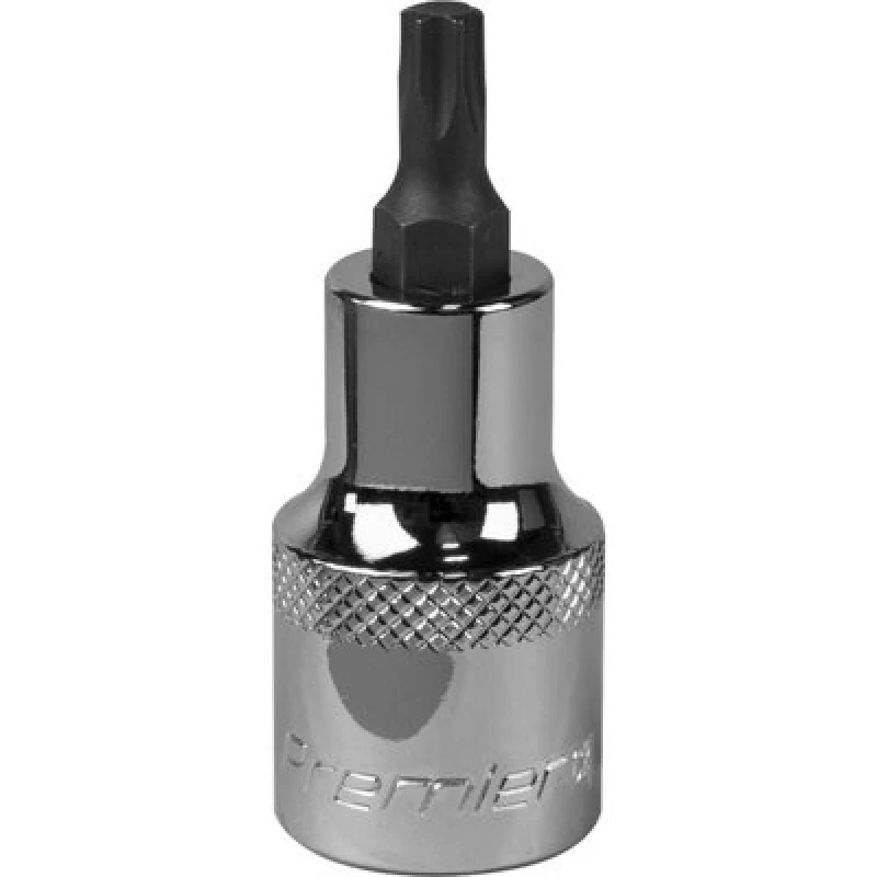 Image of Loops T30 TRX Star Socket Bit - 1/2" Square Drive - PREMIUM S2 Steel Head Knurled Grip Metallics