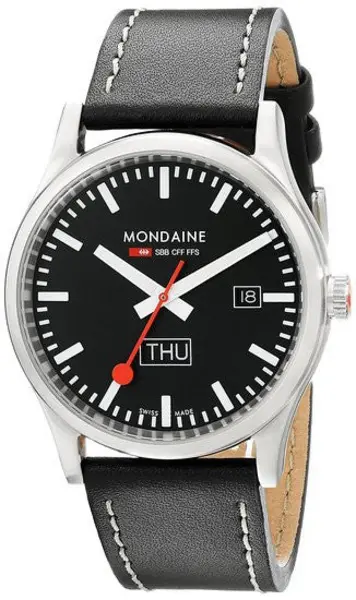 Image of Mondaine Watch Sports Line Gents Day Date - Black MD-036