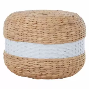 Image of Interiors By Ph Seagrass Pouffe Natural / White Finish