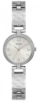 Image of Guess Mini Luxe Stainless Steel Bracelet White Dial Watch