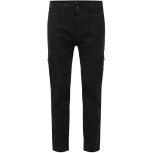 Image of BOSS Tapered Cargo Trousers - Black