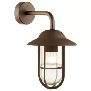 Image of Searchlight Toronto 1 Light Outdoor Wall Bracket, Clear Glass Rust Brown IP44