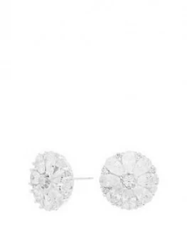 Image of Simply Silver Sterling Silver Cubic Zirconia Fancy Cluster Earrings