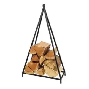 Image of Slemcka Contemporary Black Steel Log Basket (H)800mm (D)210mm