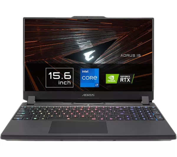 Image of Gigabyte AORUS 15 15.6" Gaming Laptop - Intel Core i5, RTX 4060, 512 TB SSD, Black