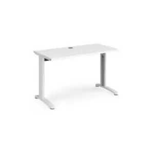 Image of Office Desk Rectangular Desk 1200mm White Tops With White Frames 600mm Depth TR10