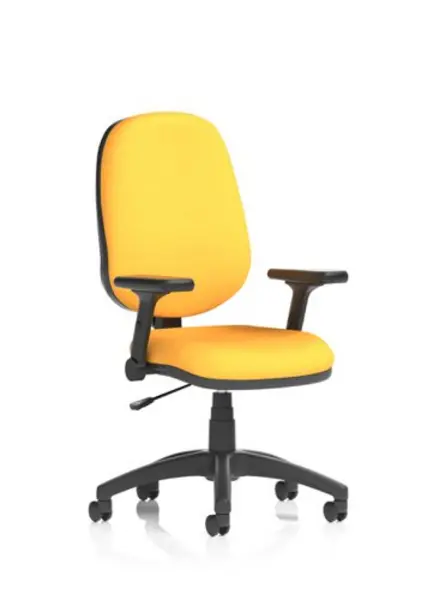 Image of Eclipse Eclipse Plus I Lever Task Operator Chair Bespoke Colour Senna Yellow With Height Adjustable And Folding Arms KCUP1712