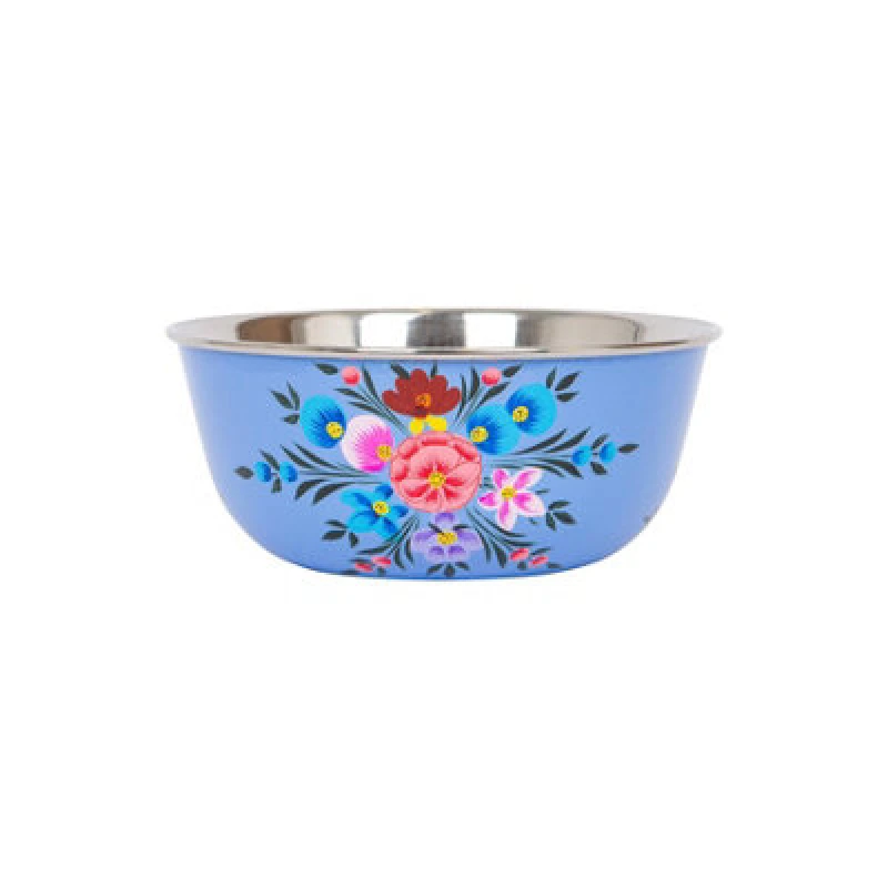 Image of Billycan Hand-Painted Picnic Snack Bowl - 14.5Cm - Ocean Pansy