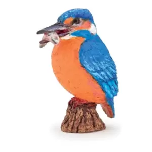 Image of Papo Wild Animal Kingdom Common Kingfisher Toy Figure, 3 Years Or Above, Orange/Blue (50246)