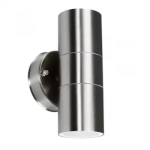 Image of Gainsford IP44 Up/Down Wall Light in Brushed Chrome