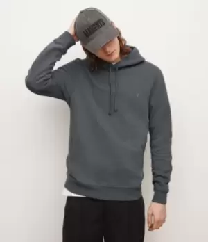 Image of AllSaints Mens Raven Pullover Hoodie, Mercer Green, Size: L