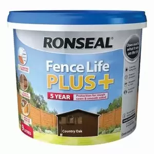 Image of Ronseal Fence Life Plus Country Oak Matt Fence & Shed Treatment 9L