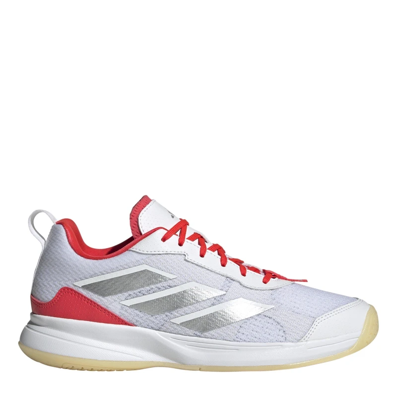 Image of adidas Womens Avaflash Low Tennis Shoes White/Silver Me female 3.5 (36)