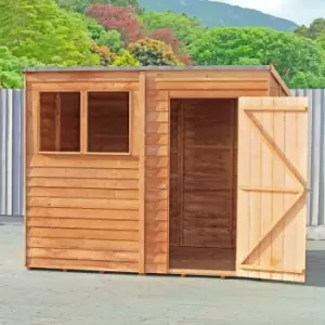 Image of Shire 8 x 6ft Overlap Pent Wooden Shed - Garden & Outdoor