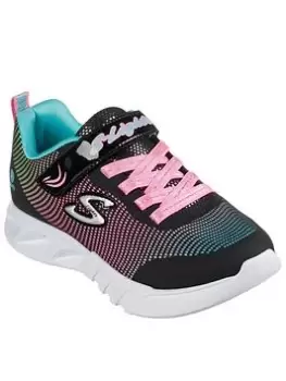 Image of Skechers Flicker Flash Light Trainer, Black, Size 2 Older
