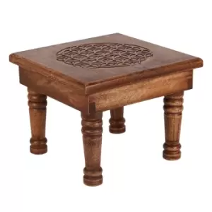 Image of Large Flower of Life Carved Altar Table