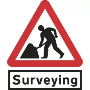 Image of 750mm Triangular Road Works & Surveying Supp Plate Roll-up Sign