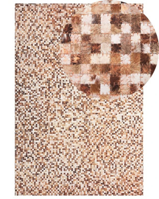 Image of Beliani Rug Torul Brown 160 X 230 Cm Leather