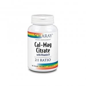 Image of Solaray Cal-Mag Citrate 2:1 & Vitamin D Capsules 90 (32303)