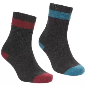 Image of Trespass Unisex Adult Agenta Boot Socks (7 UK-11 UK) (Black/Aqua Blue/Fig)