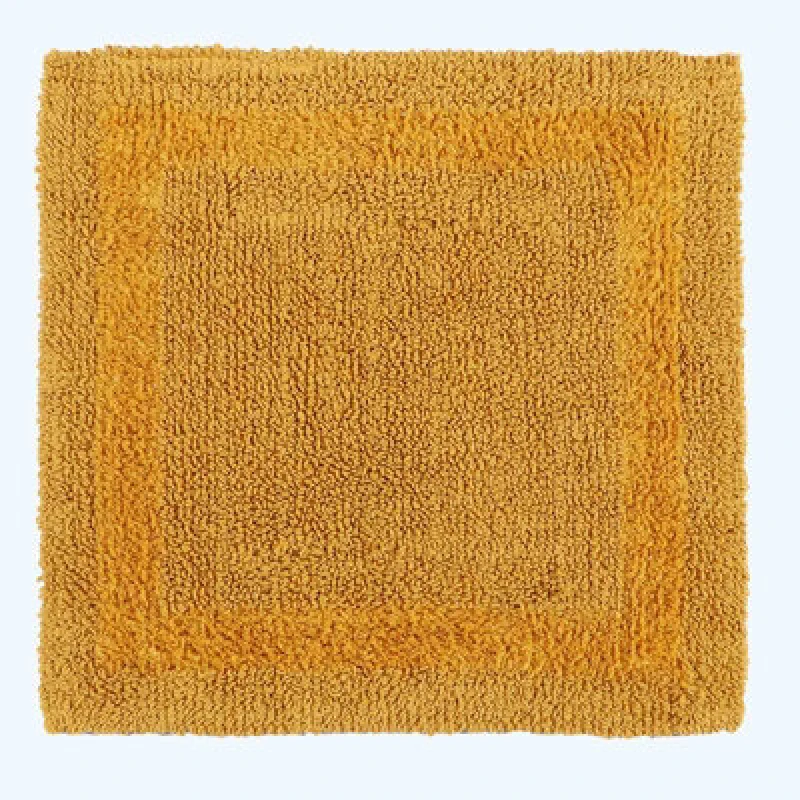Image of Homescapes Luxury Reversible Cotton Shower Mat - Mustard
