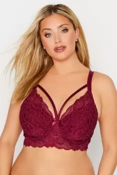 Image of Lace Strap Detail Padded Underwired Bra