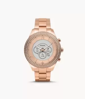 Image of Fossil Women Stella Gen 6 Hybrid Smartwatch Rose Gold-Tone Stainless Steel