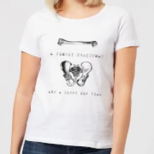Image of A Femury Christmas and A Hippy New Year Womens Christmas T-Shirt - White - 4XL