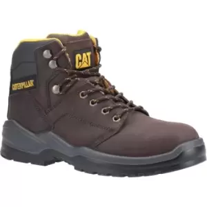 Image of Caterpillar Mens, Mens Striver Leather Safety Boots (9 UK) (Brown/Yellow)