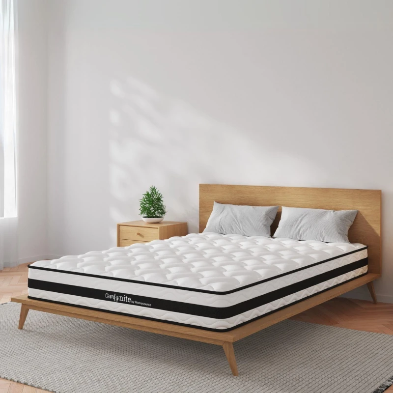 Image of HOME SOURCE Bonnell Coil White Quilted Mattress 4ft Small Double Medium Firmness Flat Pack MATORI4FT