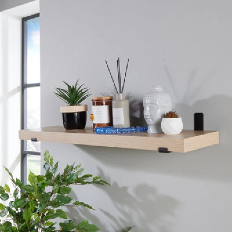 Image of Core Products Jackson 80Cm Chunky Shelf With Sit On Brackets - Oak Effect, Brown JK800OK