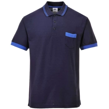 Image of Portwest TX20NARM - sz M Portwest Texo Contrast Polo Shirt - Navy